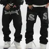 Męskie dżinsy 2023 HARAJUKU Streetwear Męskie dżinsy z Gothic Graphic Dollar Print - Idealne dla hip hop punk Rock238r