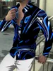 남자 캐주얼 셔츠 창조적 인쇄 스포츠 우아한 패션 보라색 파란색 별이 빛나는 봄 여름 2023
