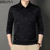 Herrpolos Autumn Business Polo Shirt Fashion Long Sleeve Collar T Male Solid Color Pullover Casual Slim Fit Top 230821