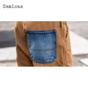 Herren Jeans 2023 Sommer Denim Pant Jumpsuit Oversces Casual Hosspants Hosen Blau Khaki Multi-Pocket Strampler