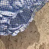 Frauen Shorts 2023 Frauen Rüschen Bloomer Kurzelegant atmungsbezogene blau-weiße karierte Höschen Unterwäsche modisch unter Wears Dessous