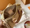 Golden Mini Bag Women Cross Body Hand Bag Print Shoulder Handbag Lady Old Flower Tote Bag Canvas Oxidized Leather Hardware Zipper