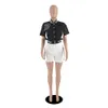 女性S二枚パンツカジュアルレディース衣料品スーツセットファッション野球ユニフォームの短いセットセクシーな夏の服230822