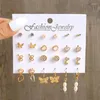 Stud Earrings Butterfly Snake Form Mini Set voor vrouwen Fashion Vintage Hoop Metal Acryl Pearl Earring Party Sieraden