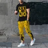 Survêtements pour hommes Pantalons Survêtement 2 pièces Ensemble imprimé en 3D Summer Joer Sportswear Sort Sleeve T Sirt Lon Pantalon Casual Street Clotes