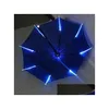 Parapluies LED Light-Up Parapluie Variable Couleur Nuit Sécurité 8 Côtes Lumière avec Enfants Cool Cadeau Drop Livraison Maison Jardin Housekee Orgue Otvji