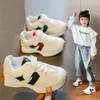 Athletic Outdoor Children's Shoes Girls and Boys Toddlers Sneakers Breattable Pu Leather Baby Flats Tennis Shoe Pink Blackgray Size 21 ~ 36 230821