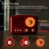 Haut-parleurs Classique rétro AM récepteur de Radio de bureau Rechargeable Radios portables stéréo Bluetooth haut-parleur AUX USB R230608 L230822