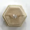 Cluster Rings RandH Real 18K Solid Gold 1.5CT Heart Cut Hiden Moissanite For Women 14K Fine Jewelry Engagement Wedding Fashion Ring