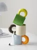 Tassen kreativer Farbkontrast großer Ohrkaffee Tasse Keramik Wasser weibliche Familienmädchen Herz Geschenkbecher Becher
