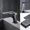 Banyo Lavabo Muslukları Havza Şelale Musluk Desk Monte Soğuk Su Karıştırıcı Musluk Krom Siyah Gri Vanity Gemisi Pirinç