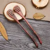 Coffee Scoops 1PCS Natural Wood Honey Dipper Mixing Stick Spoon Healthy Long Handle Kitchen Bar Gadgts Coffeeware