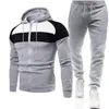 Tracksuits voor heren sportpak herfst en winter casual trui 2023 lange mouwen fleece tweedelige set met capuchon