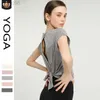 Desginer Aloo Yoga t Shirt Top Women's Summer Loose Quick-drying Sports Short-sleeved Sexy Backless Breathable Fitness Suit