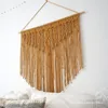 Tapices Macrame Bohemio Decoración del hogar Dormitorio Fondo Geometría artística moderna Tapiz hecho a mano teñido liso Colgante de pared