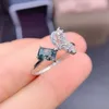 Кластерные кольца Мосс Агат Кольцо Ювелирные изделия из серебряного серебряного серебряного винтажного женщин.
