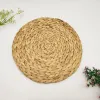 Mats Pads Set of 4 Round Woven Placemats for Dining Table Wicker Natural Straw Farmhouse Rustic Charger Plate Heat Resistant Place Mats LL