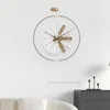 Wanduhren dekorative große Uhr minimalistische Metall -Home -Design Luxus stiller Mechanismus Ungewöhnliches Geschenk Duvar Saati Uhr