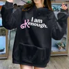 Erkek Hoodies Sweatshirts Ben yeterince hoodie harajuku kazak üstleri sweatshirt ben Kenough Streetwear unisex 230821