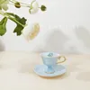 Pilks Gelin Buketleri Serisi Avrupa Elegant Tall Espresso Kupası ve Saucer