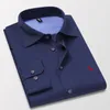 Men's Casual Shirts 2023 Camisa homens cor camisa de moda casual slim branco manga composta roupas marca masculina 230822