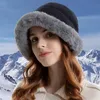 Wide Brim Hats Bucket Winter Thicken Warm Soft Plush Fisherman Panama Cap Women Fluffy Fur Hat Fashion Femme Vintage Lamb Fleece Beanies 230821