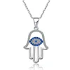 Chains Zircon Inlaid Arabic Soy Hamsa Hand Pendant Necklace Women Men Amulet Stainless Steel Gold Color Of Fatima Choker