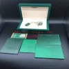 Qualità Dark Green Watch Box Case regalo per Rolex Watchs Tag della scheda e documenti in inglese Swiss Watchs Boxes3050