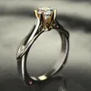 Кластерные кольца чистое 18 -километровое золотое кольцо для женщин натуральный циркон с драгоценными камнями красивые ювелирные пары свадебные аксессуары Trend 2023