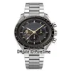 Ny Apollo 11 50 -årsjubileum Limited Series 310 20 42 50 01 001 Japan Quartz Chronogaraph Mens Watch Black Dial SS Armband Watc268z