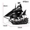 Blokken van het Caribbean Ship Queen's Revenge Warship Black Pearl Saileboat Building Blocks MOC 4195 Assembly Toys Kid Gift 230821