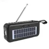 Altavoces portátiles Radio de emergencia de alta sensibilidad USB/TF/AUX/FM Altavoz inalámbrico Bluetooth Carga por luz de flash de energía solar D6 Y2212 L230822