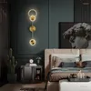 Lámpara de pared nórdica de lujo interior Led dormitorio cabecera fondo decoración luces decoración de hierro dorado aplique creativo