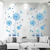 Stickers muraux marron bleu blanc pissenlit papillon salon chambre décoration amovible vinyle mural décalcomanie affiches 230822