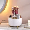 Förvaringslådor BINS Roterande skrivbordsmakeupborstar Arrangör Cosmetic Box Portable Lipstick Eyeliner Holder Skincare Pen Stand 230821