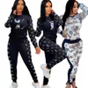 İki Parçalı Set Trailtsuits Kadınlar Günlük Uzun Kollu Üst ve Sweetpants Set Serbest Gemi