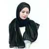 Vêtements ethniques Islam Zipper Design Écharpe en mousseline de soie Hijab musulman Châle Wrap Foulard Dubaï Fête de mariage Longues écharpes Chapeaux Femmes arabes