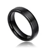 Anneaux de mariage 2 pièces 6mm 8mm ensembles 100% pur titane noir Couple bandes fiançailles amoureux bijoux Alliance Bague Homme205k