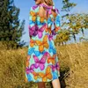 Sukienki swobodne kolorowe sukienki motyla letni festiwal dla zwierząt festiwal żeńska trzy czwarta uliczna projekt