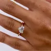 Küme halkaları Randh gerçek 18K Katı Altın 1.5Ct Kalp Kesme Hiden Moissanit Kadınlar için 14K Fine Twelry Nişan Düğün Moda Yüzağı