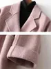 Damen Wolle Mischung Coat Frauen Winterjacke Fashion Revers Doppelreihe Knopf Lösche warme Grabenmäntel für Frauen Kleidung Wolle Mischungen Tops 230821