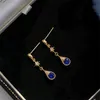 Boucle d'oreille MOVESKI luxe oeil étoile goutte d'eau bleu Zircon boucles d'oreilles en argent Sterling 925 femmes européennes de haute qualité bijoux de mariage 230822