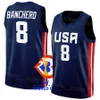 Print United States Basketball 9 Bobby Portis Jerseys US 2023 World Cup 5 Mikal Bridges 10 Anthony Edwards 7 Brandon Ingram 14 Walker Kessler 12 Josh Hart Navy White