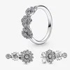 Triple Pansy Flower Ring and Stud Earrings Set för Pandora Real 925 Sterling Silver Designer Smyckesuppsättning för kvinnor Lyxiga diamantringar örhängen med originallåda