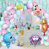 Autres fournitures de fête d'événement sous la mer décoration d'anniversaire pour filles Kit de guirlande de ballons d'animaux océaniques rose violet thème sous-marin 230821