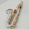 2023 Haut de gamme 9937 B-b-bend saxophone soprano incurvé clé en cuivre blanc or motif de profondeur exquis saxo soprano de qualité professionnelle