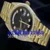 كامل- 18 كيلو أصفر الذهب Super الرئيس Diamond 1803 Sapphire Glass Box File الساعات المربع الأصلي File2919