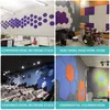 Wandstickers 12 stcs Zhexagon Polyester geluidsisolatiepanelen Zelfadhesief geluiddichte akoestisch paneel Studie Meeting Room Kinderdagverlichting Decor 230822