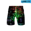 Shorts masculinos chip eletrônico mass de banho de banho de banho praia tábua de praia executando impressão 3d nadar com calças curtas roupas de banho