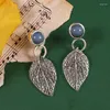 Pendientes colgantes de moda estilo étnico bohemio joyería de hojas borla larga Retro regalo de plumas coloridas para mujer